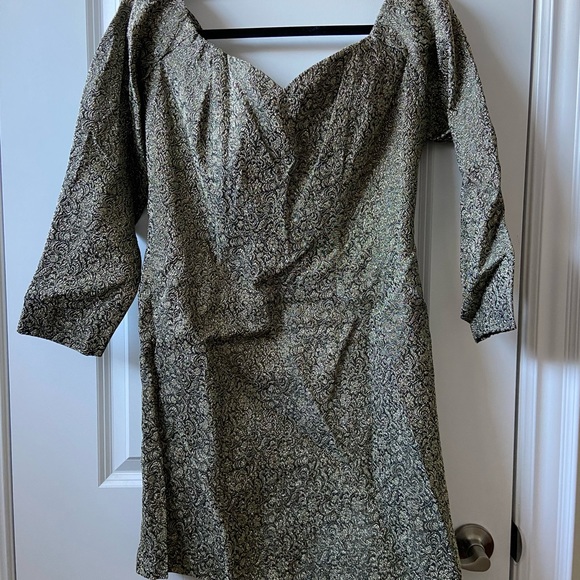 Off the Shoulder 3/4 Sleeve Mini Dress - Picture 1 of 3